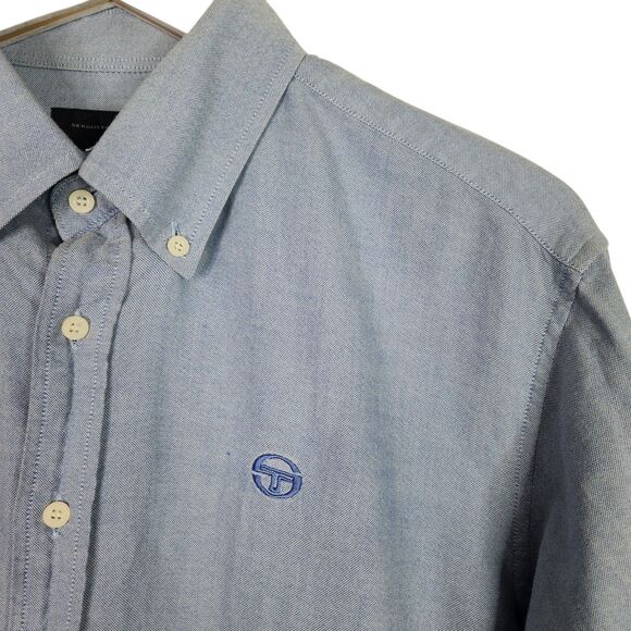 SERGIO TACCHINI Shirt Mens Large Blue Button Down Long Sleeve Dress Shirt Career - Picture 3 of 8